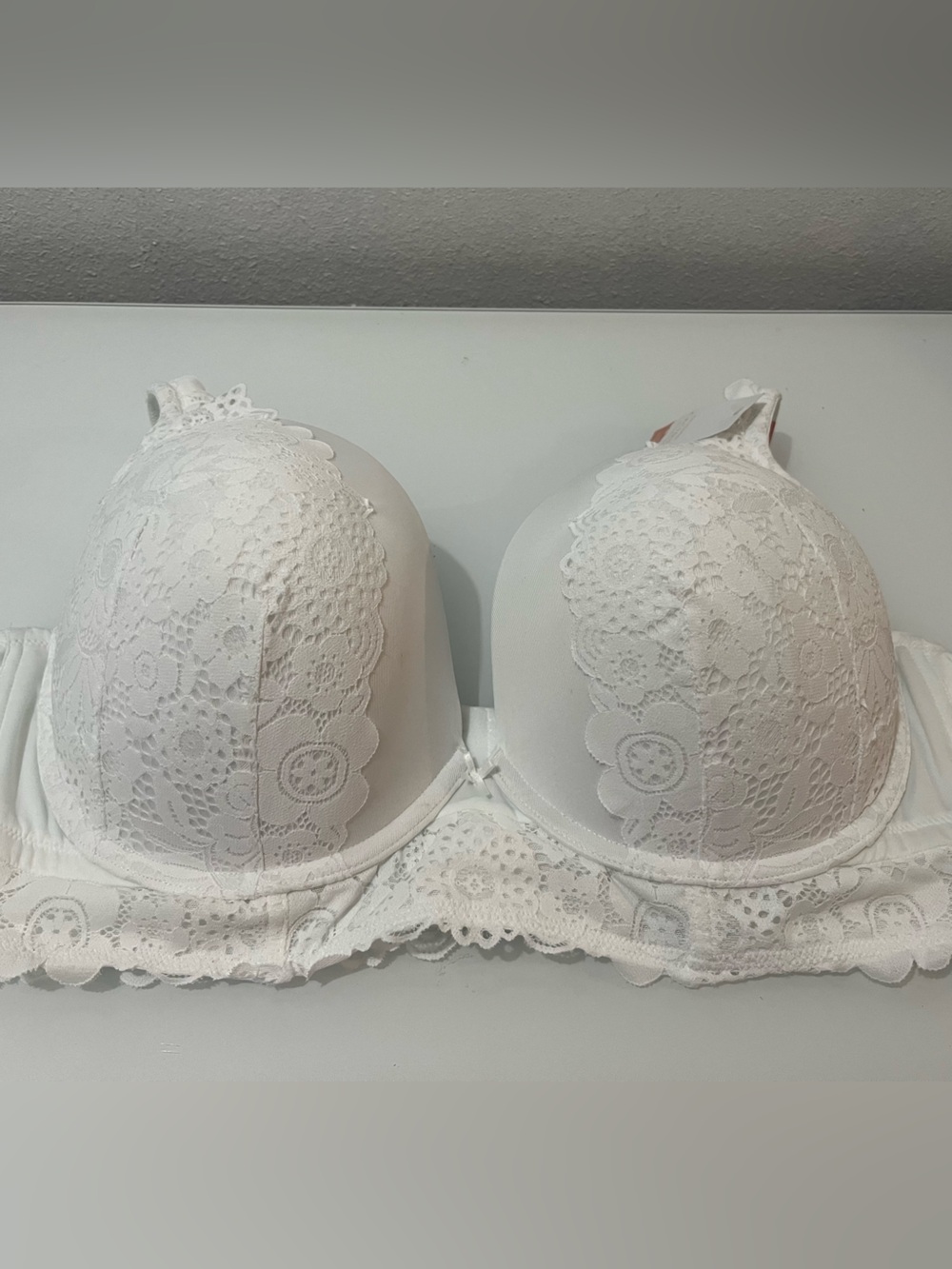 The Modern CACIQUE Collection Boost Plunge White Lace Bra 44DDD